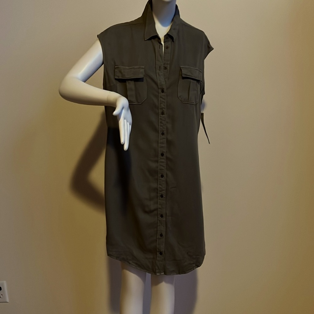 Tribal jeans shirt dress with cut out triangle back